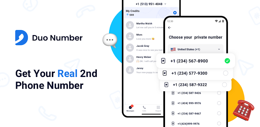 Duo Phone Number -الرقم الثاني