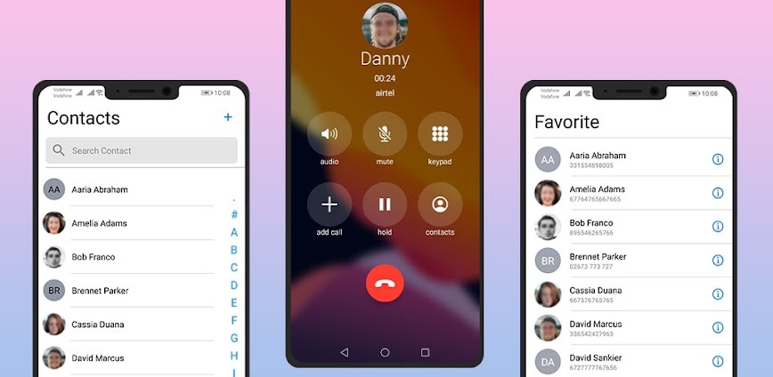 iCall Dialer Screen & Contacts
