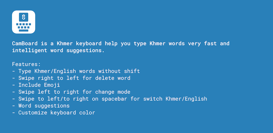 CamBoard – Khmer Keyboard