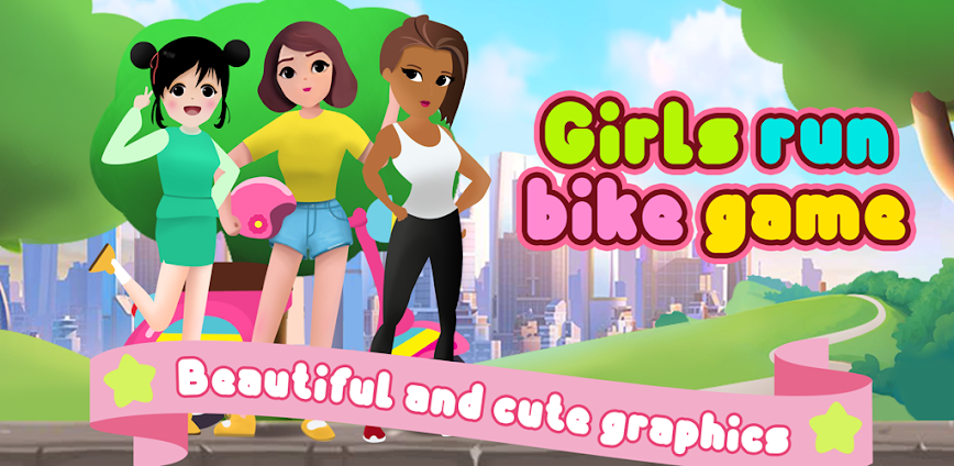 Girls run bike: Real racing